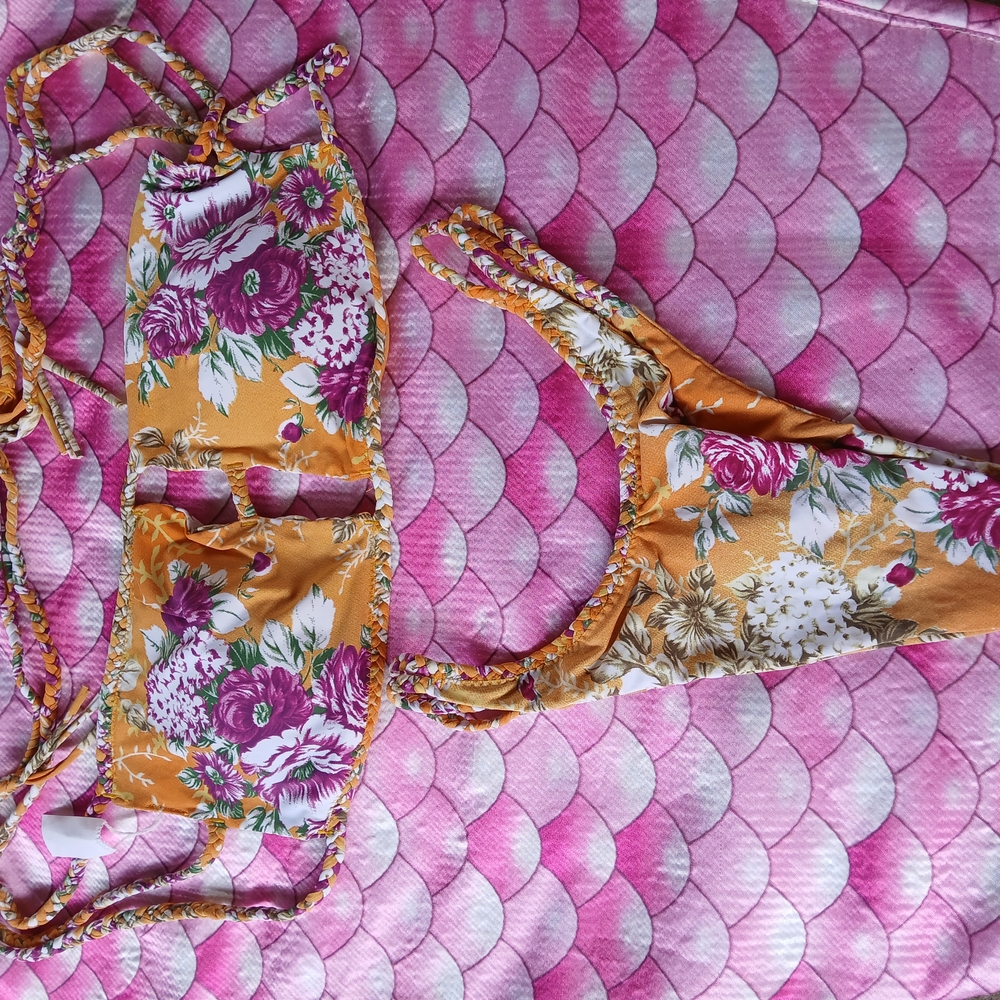 San Lorenzo Floral Bikini - Orange and Pink
